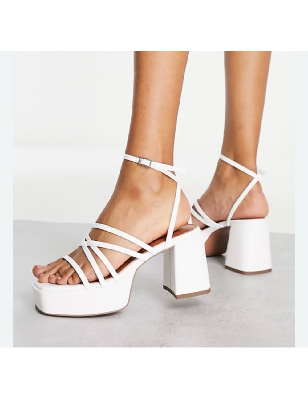 White Strappy Platform Sandals
